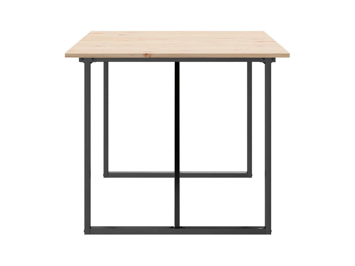 Mesa de comedor marco O madera maciza pino y hierro 180x90x75cm ES400845