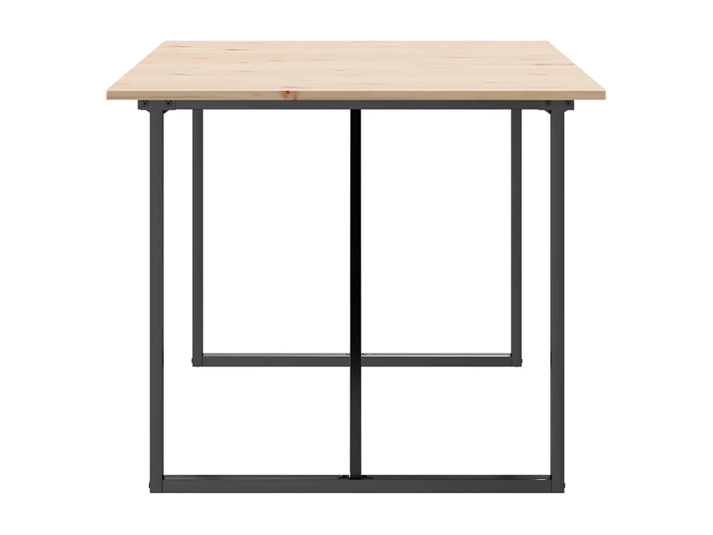 Table à manger cadre en O 180x90x75 cm bois de pin massif fonte FR343148
