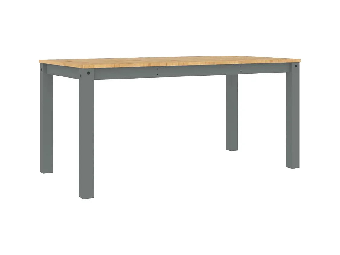 Mesa de comedor Panama madera maciza de pino gris 160x80x75 cm ES333051