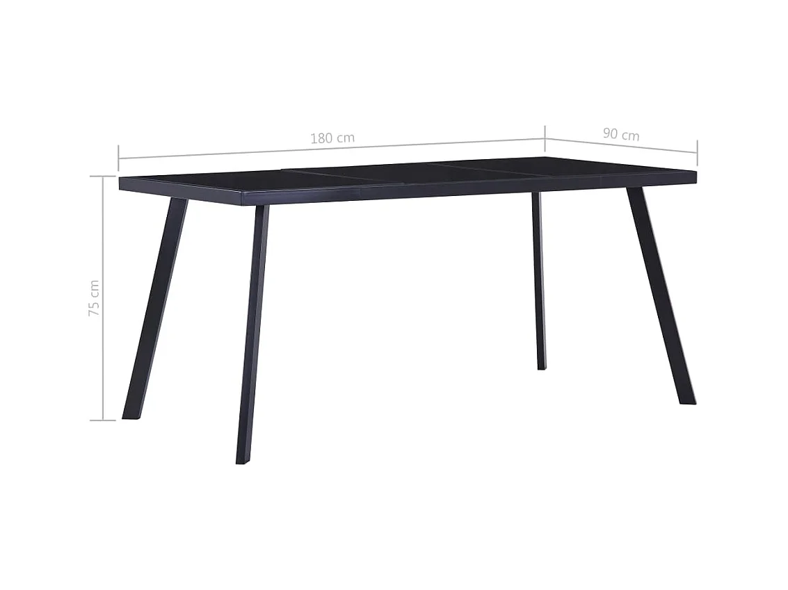 Table à manger Noir 180x90x75 cm Verre trempé FR992273