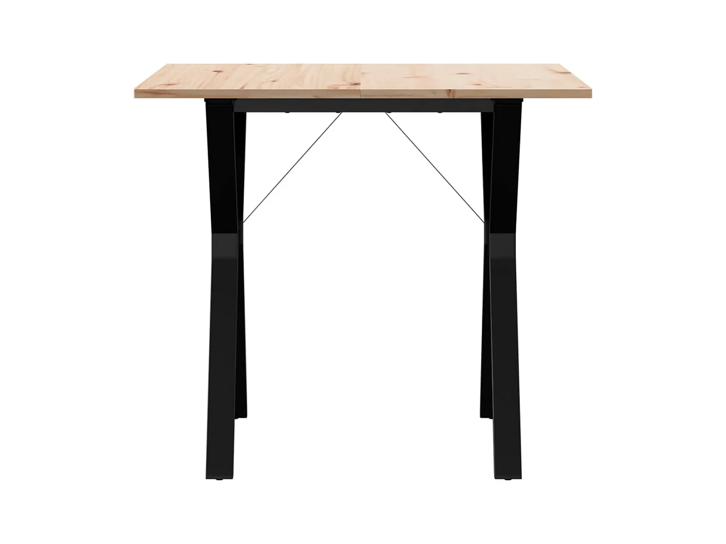 Table à manger cadre en Y 80x80x75 cm bois de pin massif fonte FR548212