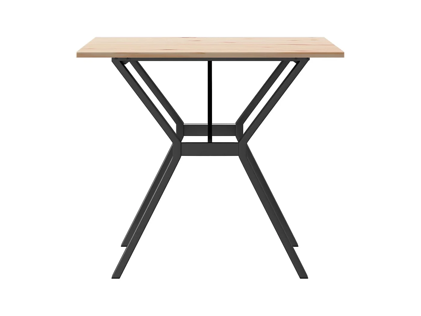 Table à manger cadre en Y 80x80x75 cm bois de pin massif fonte FR548212