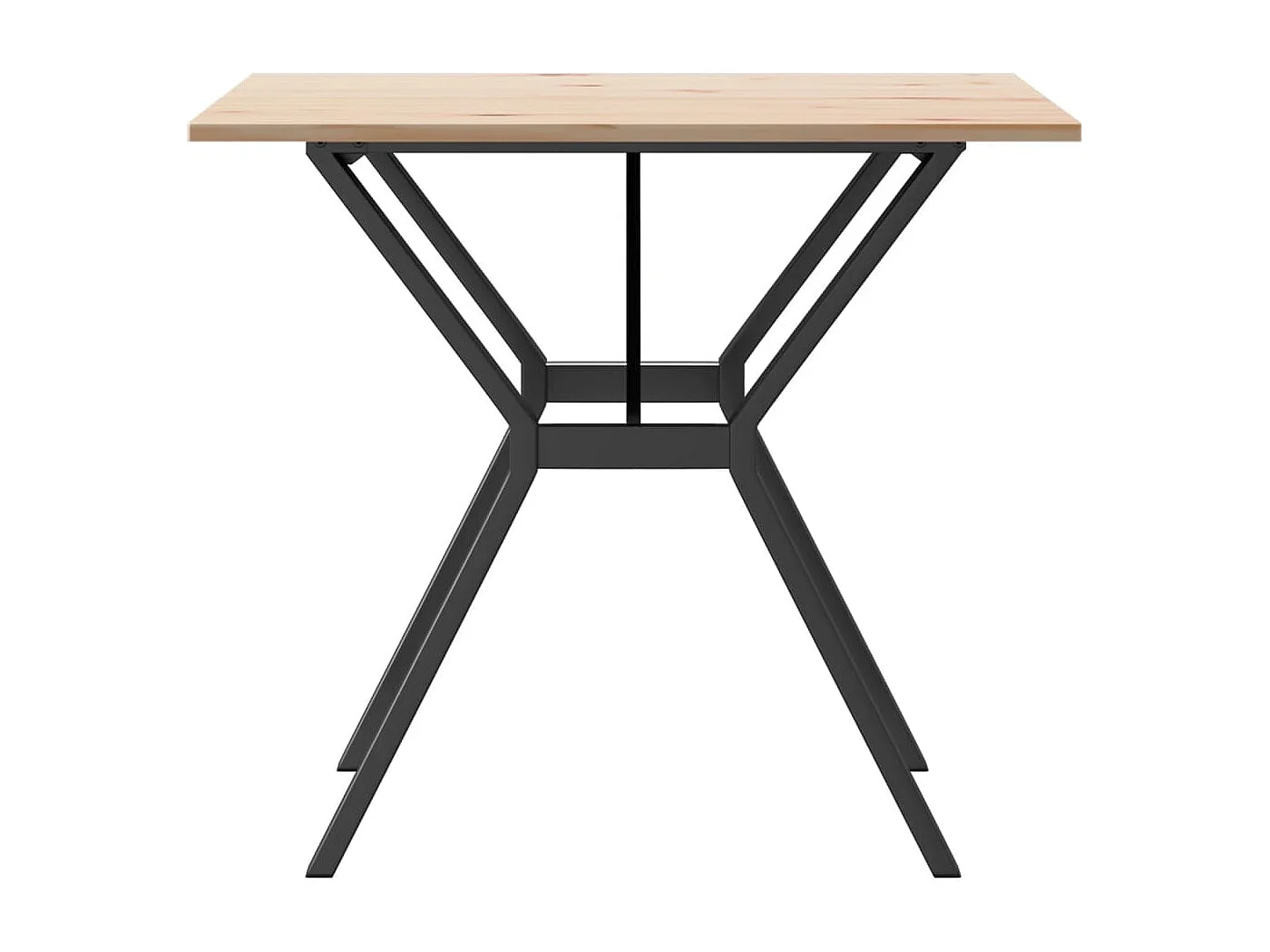 Table à manger cadre en Y 80x80x75 cm bois de pin massif fonte FR548212