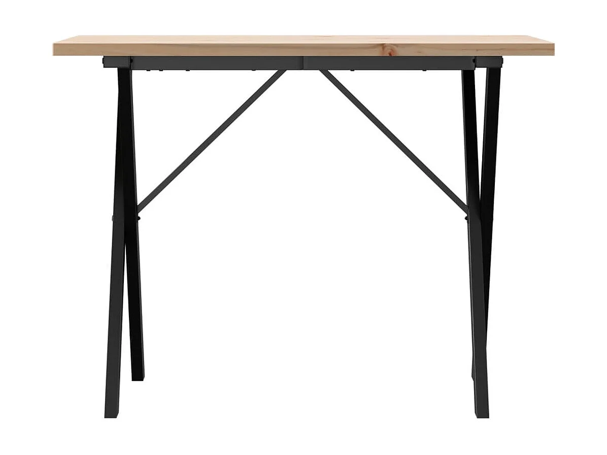Mesa de jantar estrutura em X 100x50x75,5cm pinho/ferro fundido PT898998