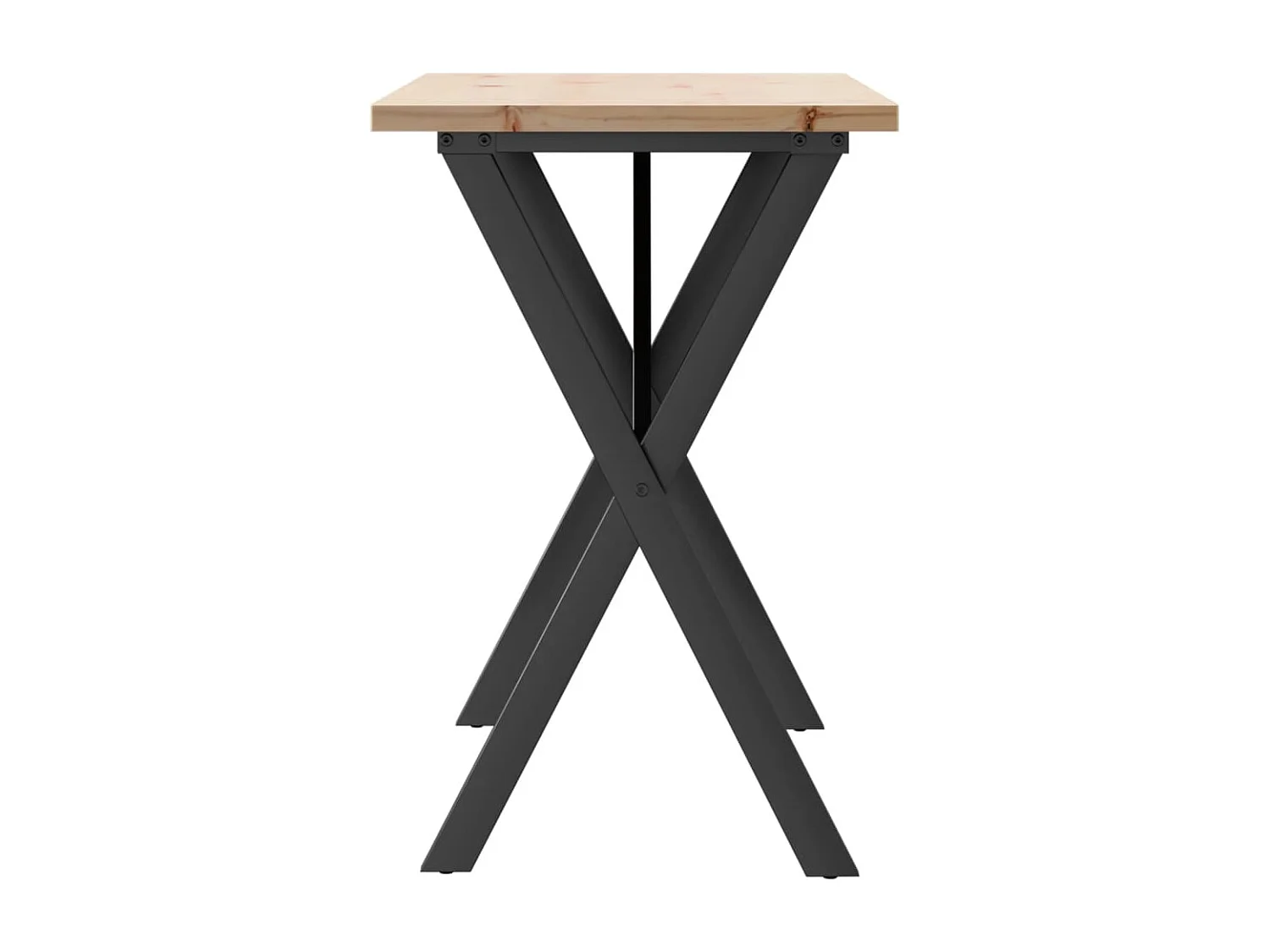 Mesa de jantar estrutura em X 100x50x75,5cm pinho/ferro fundido PT898998