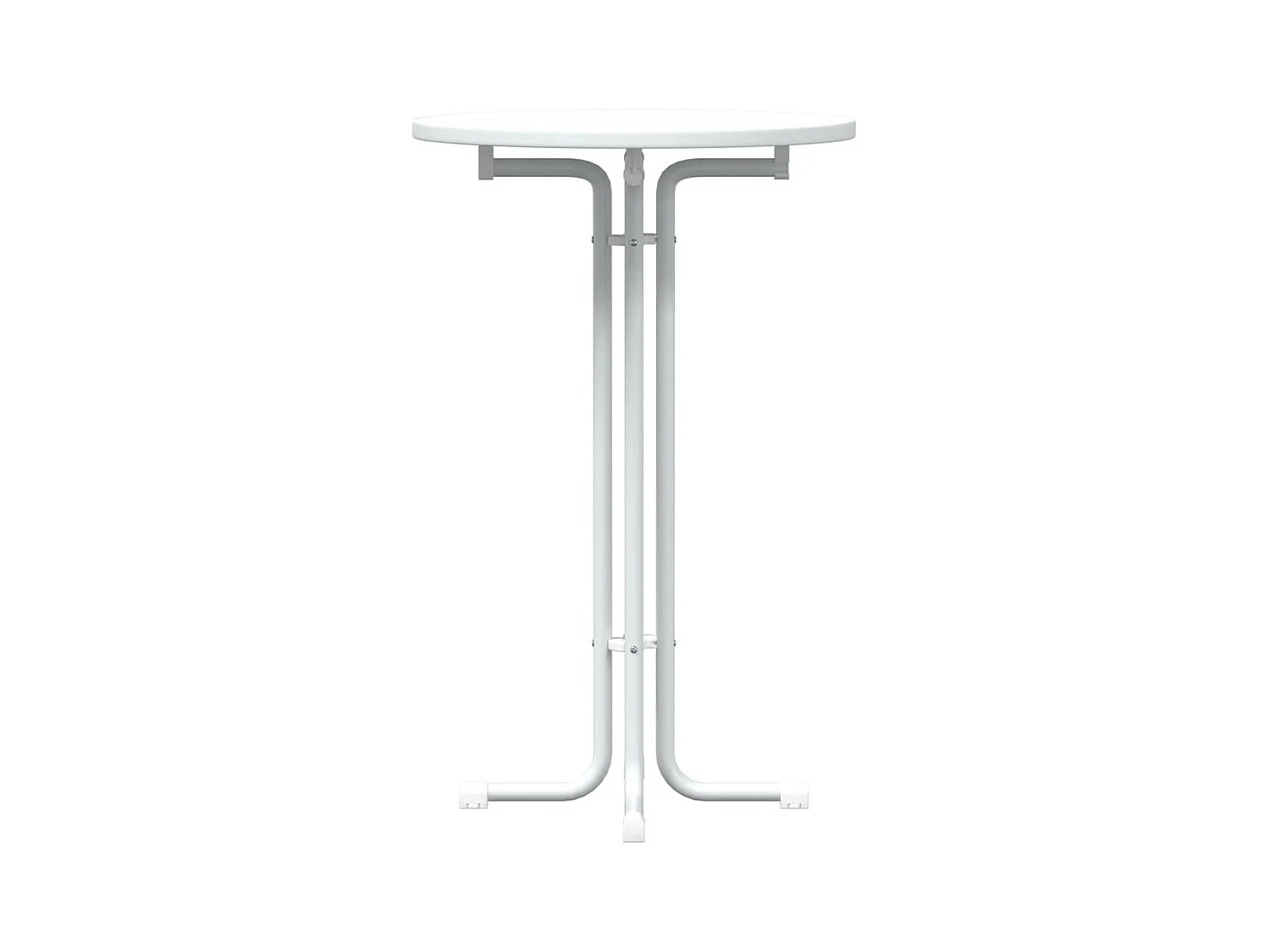 Mesa alta de comedor madera ingeniería y acero blanco Ø70x110cm ES805979