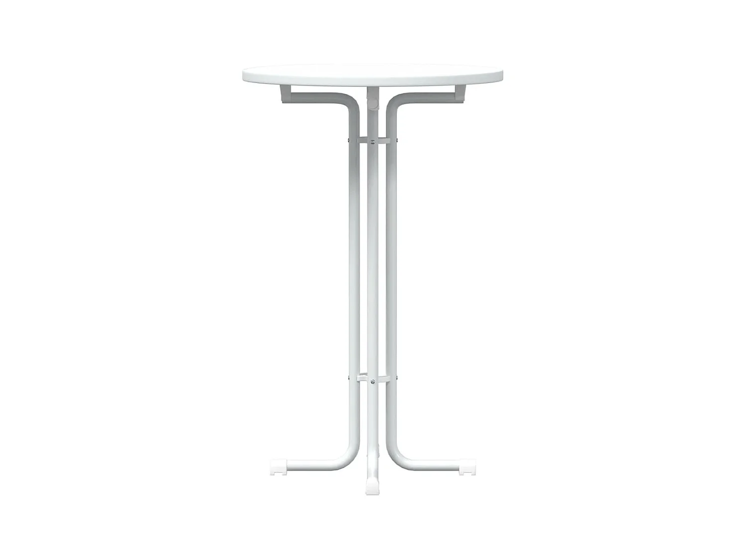 Mesa alta de comedor madera ingeniería y acero blanco Ø70x110cm ES805979