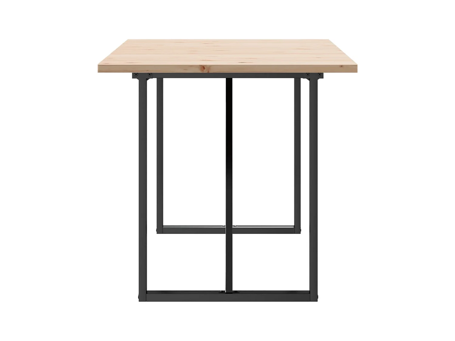 Table à manger cadre en O 160x80x75,5 cm bois pin massif fonte FR812522