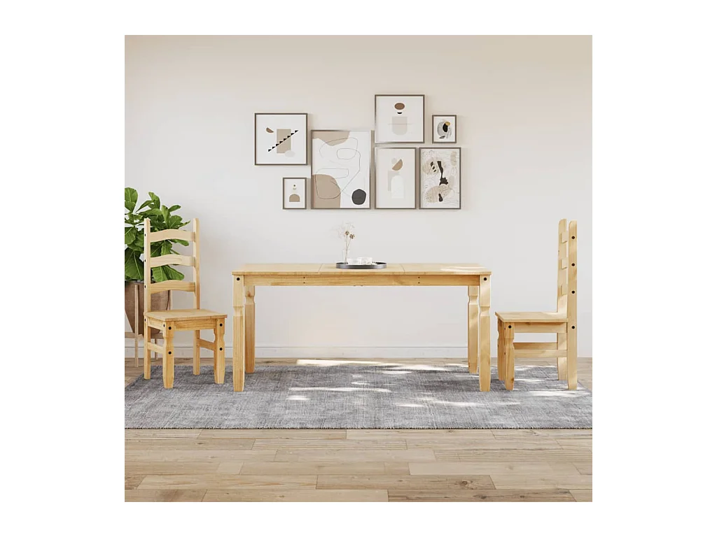 Table à manger Corona 160x80x75 cm bois massif de pin FR874247