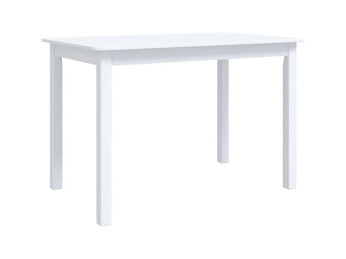 Table à manger Blanc 114x71x75 cm Bois d'hévéa massif FR867918