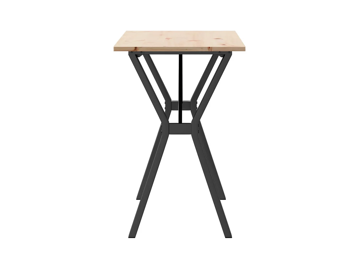 Mesa de comedor marco Y madera maciza pino y hierro 100x50x75cm ES332716