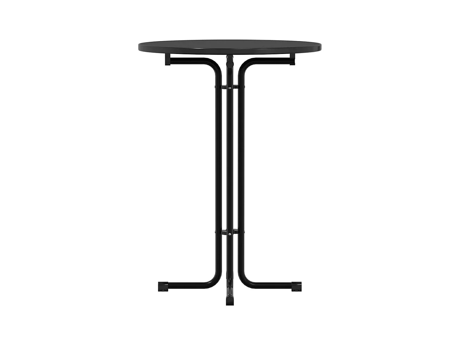 Mesa alta de comedor madera ingeniería y acero negro Ø80x110 cm ES196370