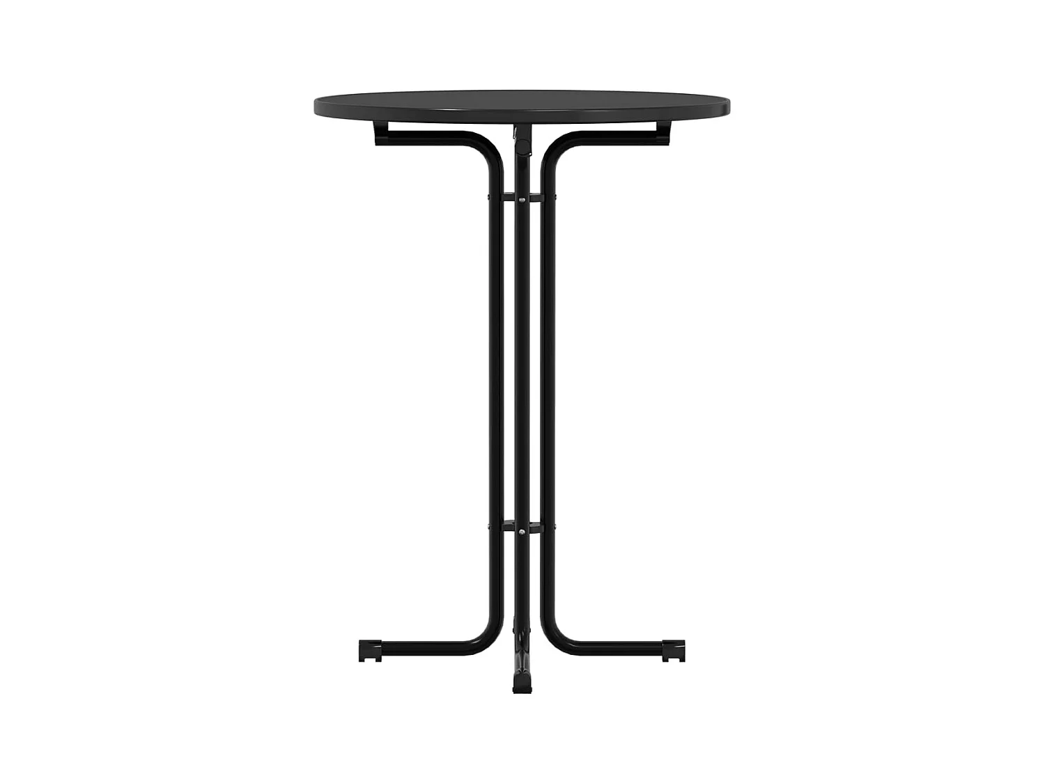 Mesa alta de comedor madera ingeniería y acero negro Ø80x110 cm ES196370