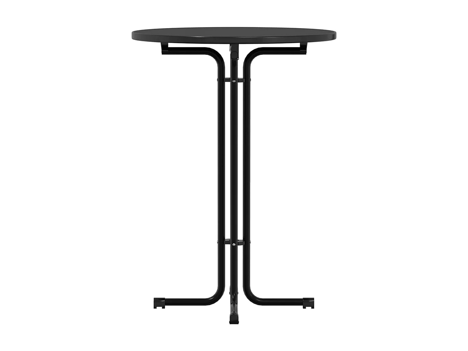 Table à manger noir Ø80x110 cm bois d'ingénierie et acier FR816907