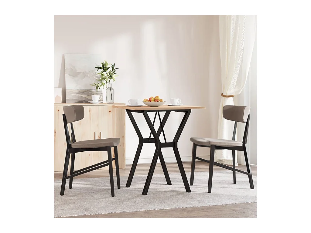 Table à manger cadre en Y 60x60x75 cm bois de pin massif fonte FR936757