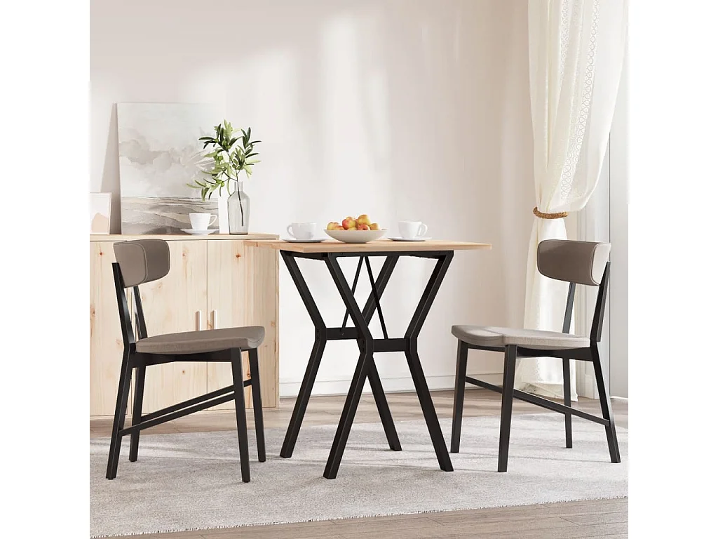 Table à manger cadre en Y 60x60x75 cm bois de pin massif fonte FR936757