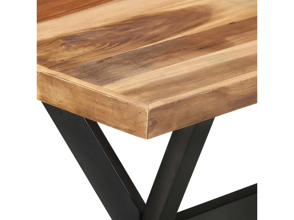 Mesa de comedor de madera acacia acabado miel 120x60x75 cm ES397571