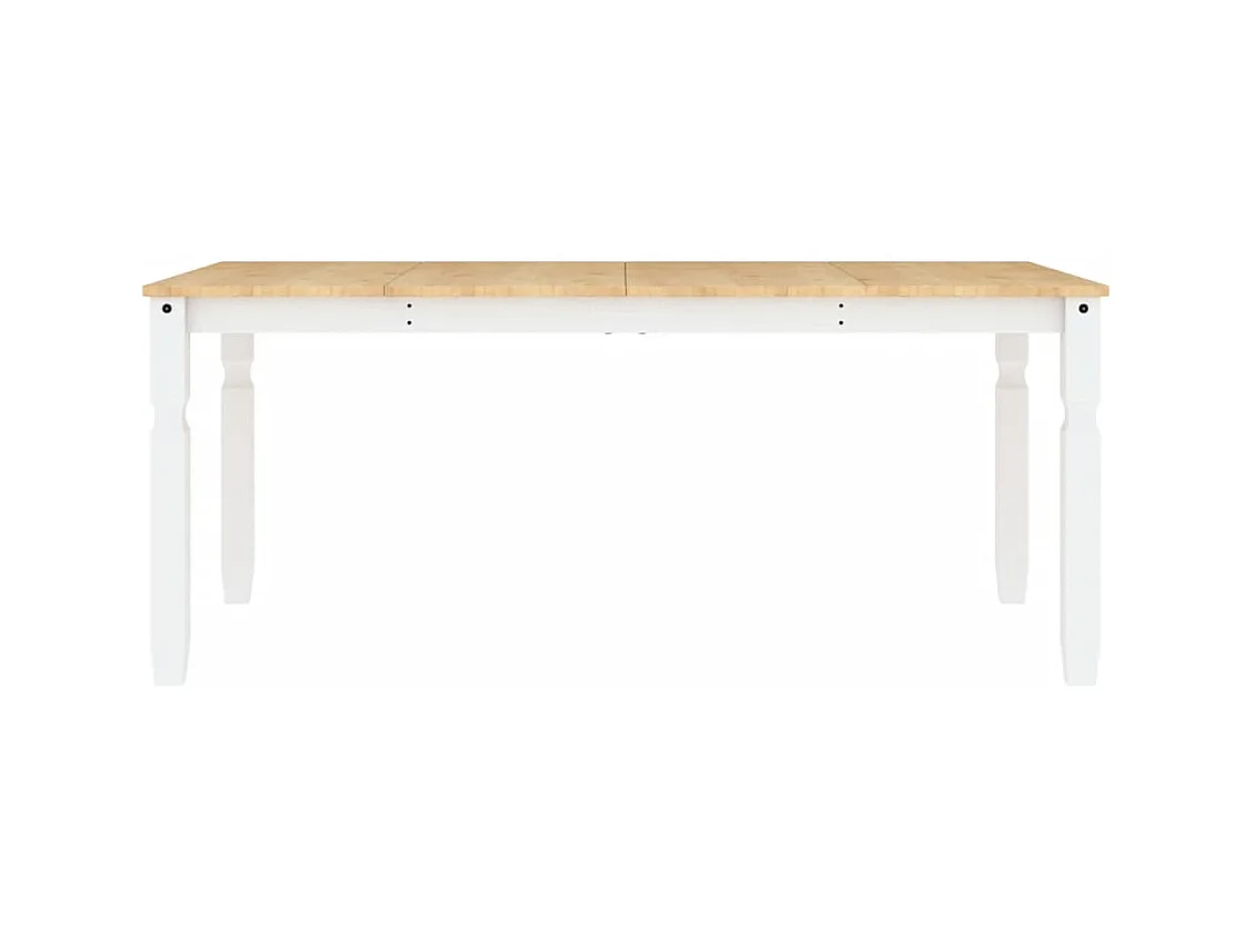 Mesa de comedor Corona madera maciza pino blanco 180x90x75 cm ES215383