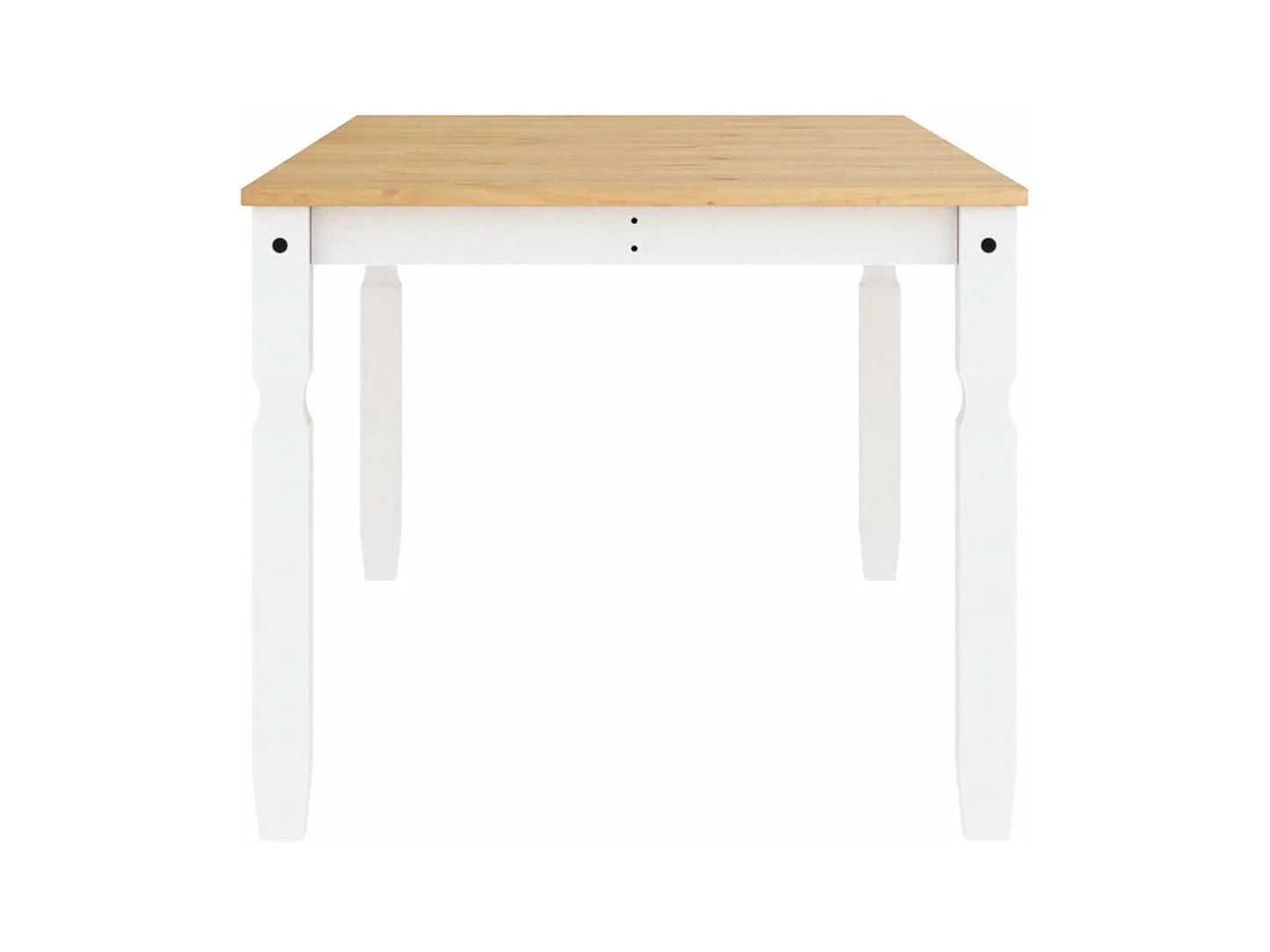 Mesa de comedor Corona madera maciza pino blanco 180x90x75 cm ES215383