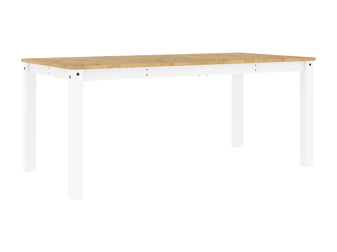 Table à manger Panama blanc 180x90x75 cm bois massif de pin FR176766
