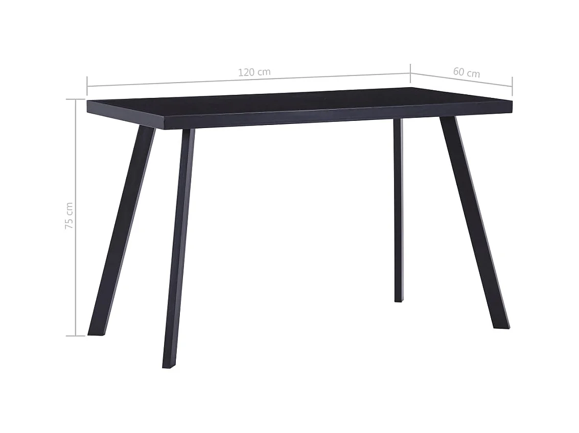Table à manger Noir 120x60x75 cm Verre trempé FR872320