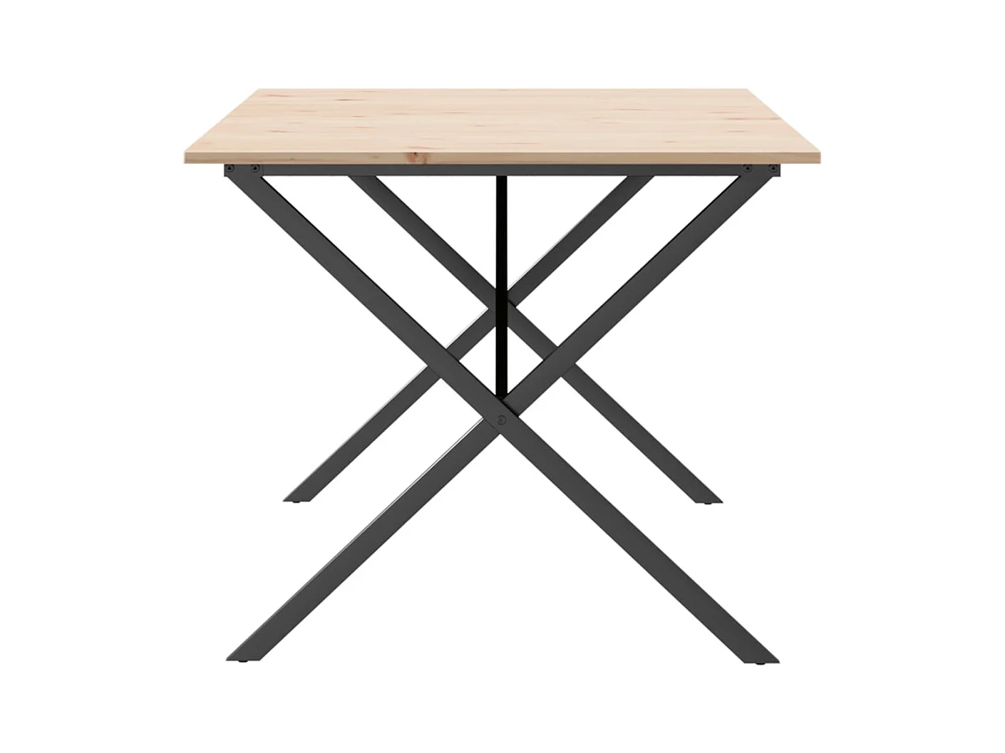 Mesa de comedor marco X madera maciza pino y hierro 180x90x75cm ES479129