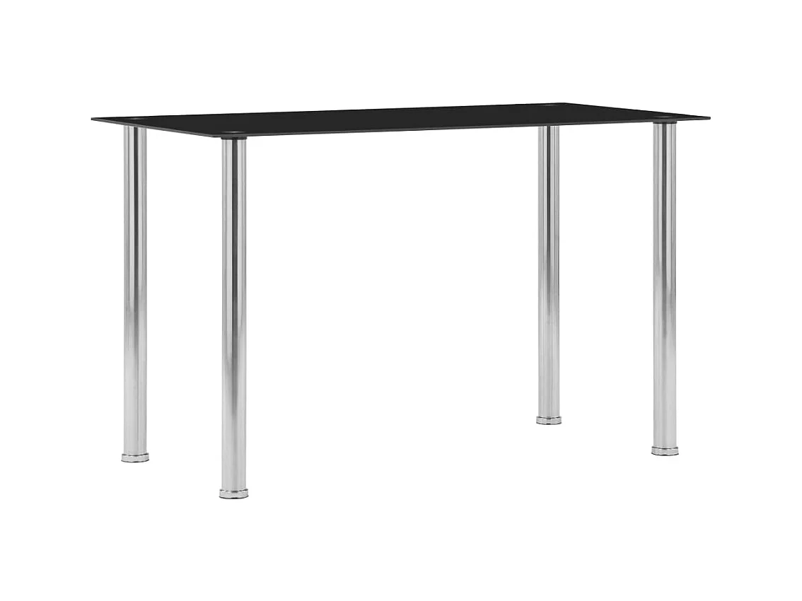 Mesa de comedor de vidrio templado negro 120x60x75 cm ES751552