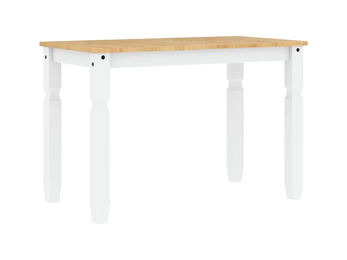 Mesa de comedor Corona madera maciza pino blanco 112x60x75 cm ES942348