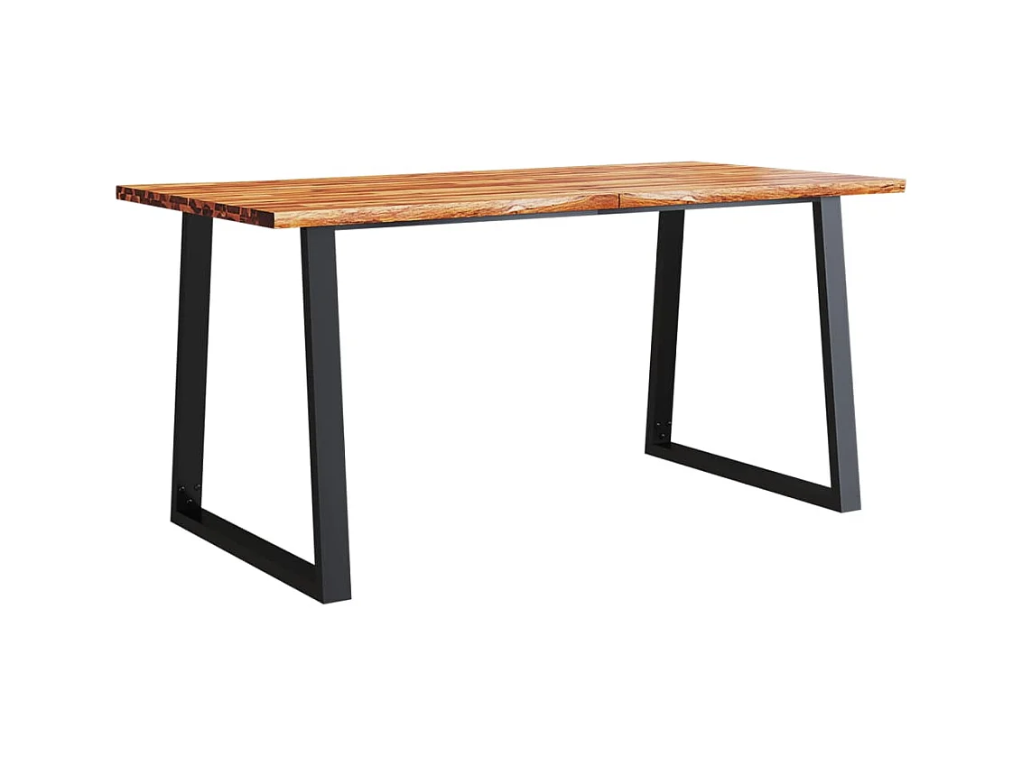 Table à manger 160x80x75 cm bois d'acacia solide à bord vif FR976263