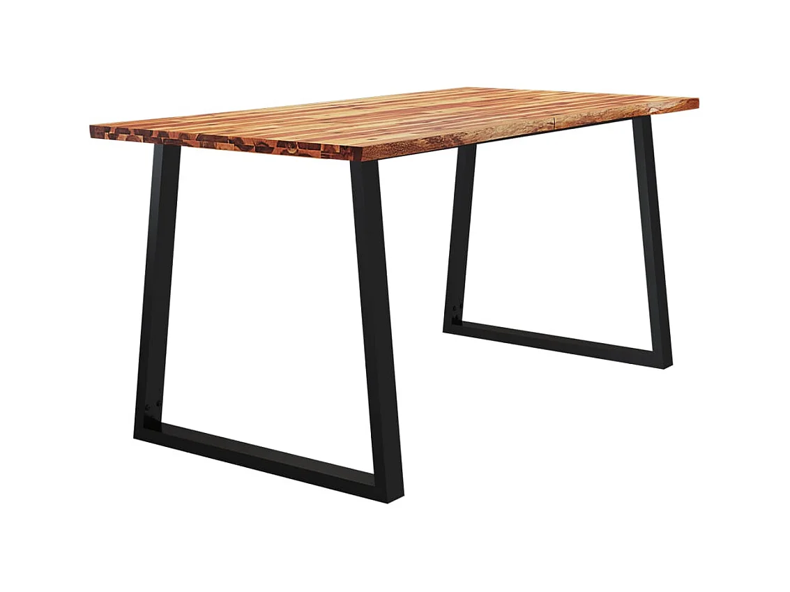 Table à manger 160x80x75 cm bois d'acacia solide à bord vif FR976263