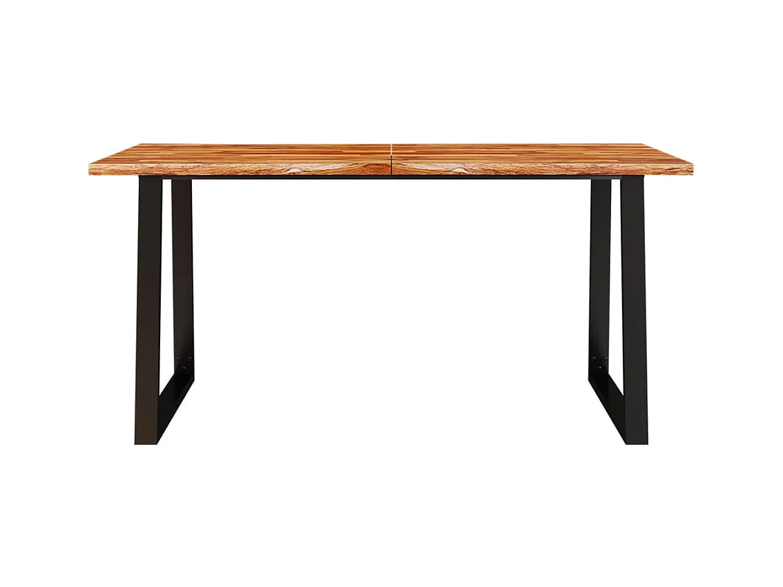 Table à manger 160x80x75 cm bois d'acacia solide à bord vif FR976263