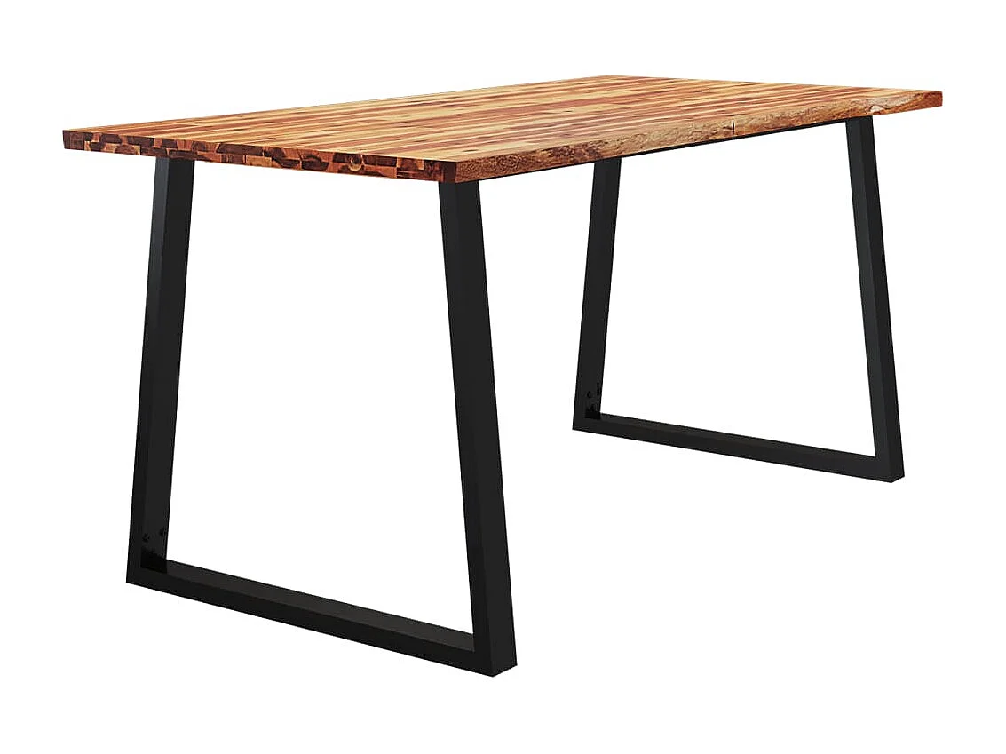 Table à manger 160x80x75 cm bois d'acacia solide à bord vif FR976263