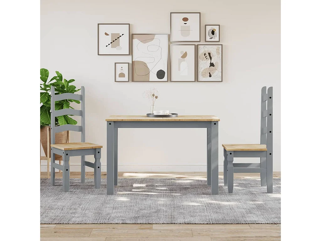 Eettafel Panama 117x60x75 cm massief grenenhout grijs BE356403