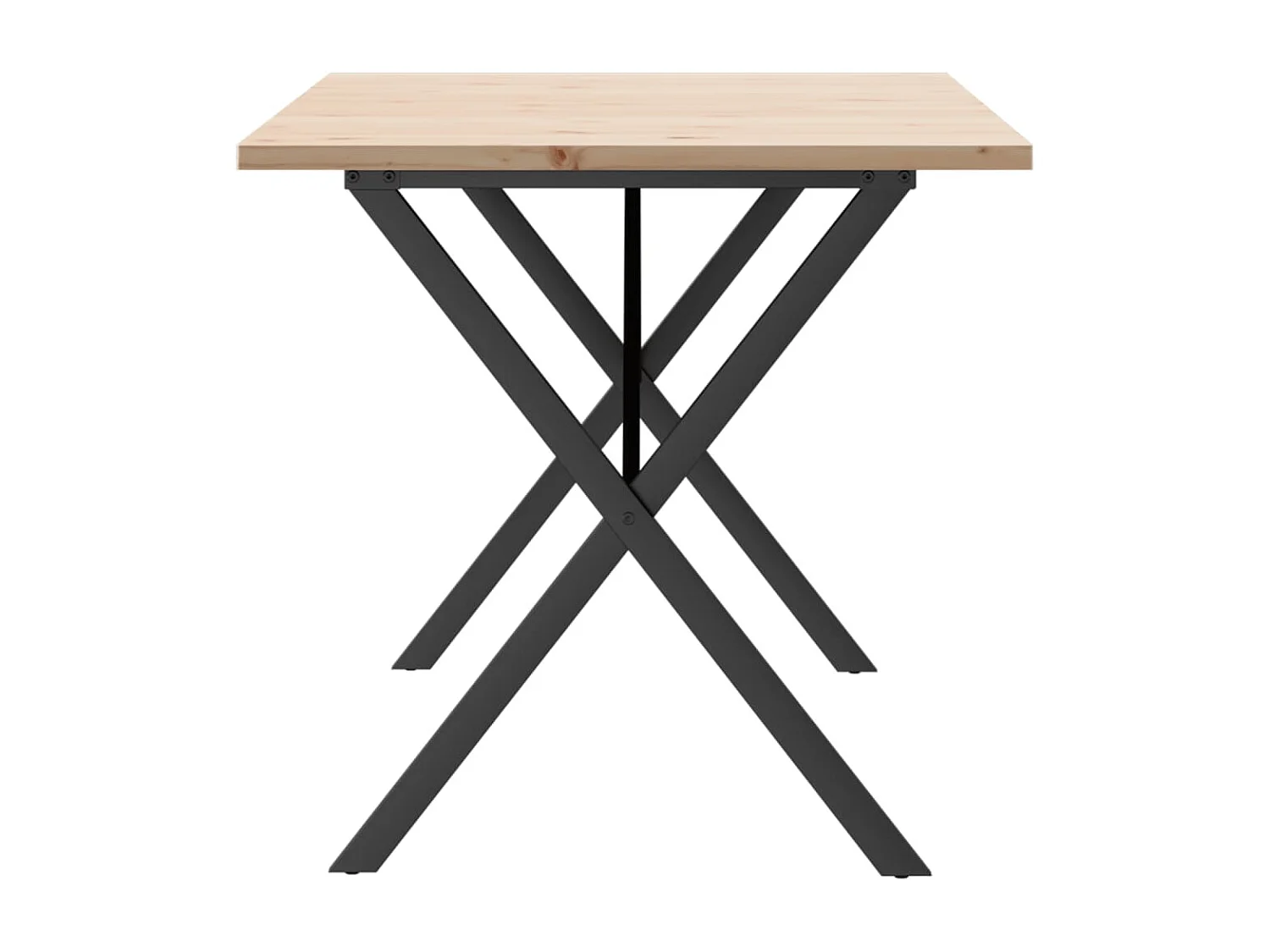Table à manger cadre en X 140x80x75,5 cm bois pin massif fonte FR464954