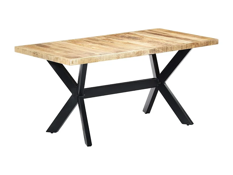 Mesa de jantar 160x80x75 cm madeira de mangueira áspera maciça PT159359
