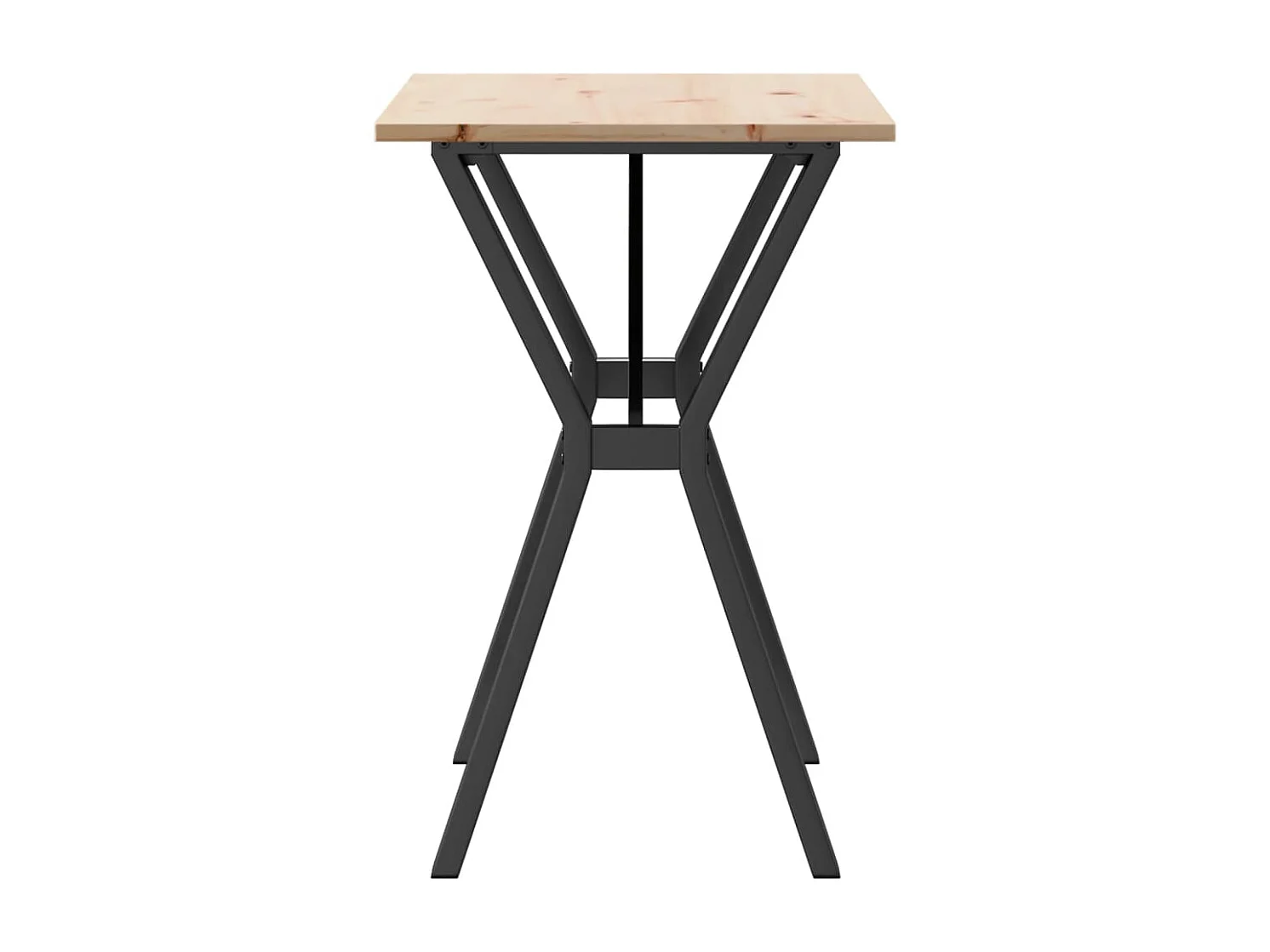 Mesa de comedor marco Y madera maciza pino y hierro 80x50x75 cm ES240799