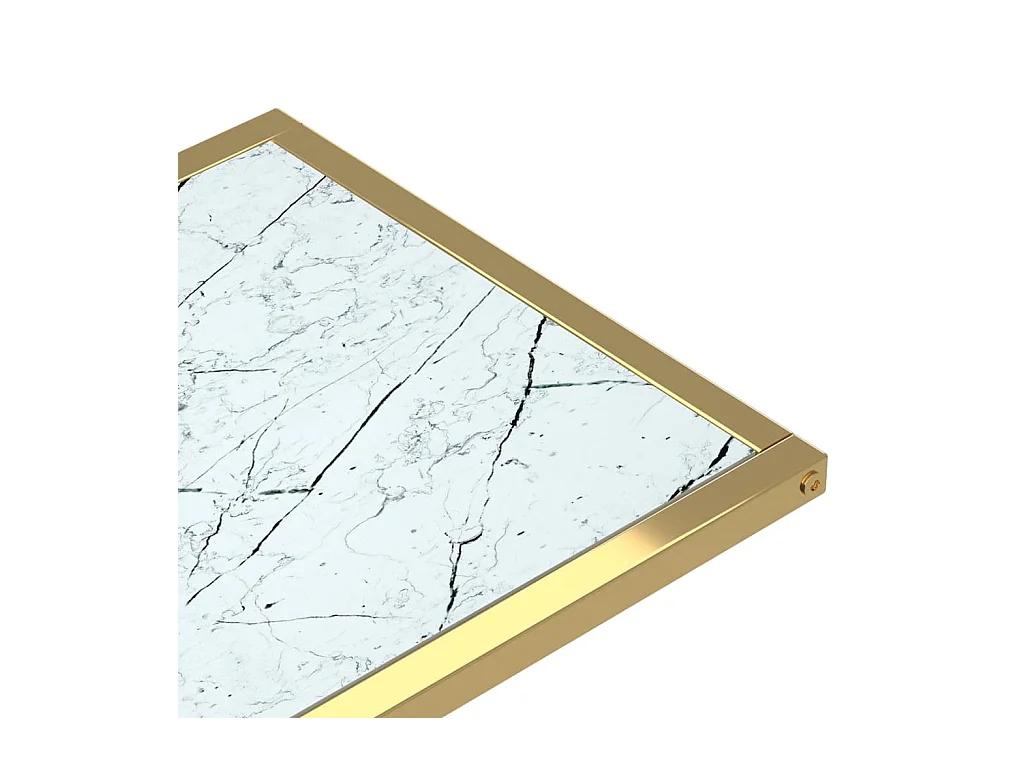 Mesita ordenador vidrio transparente blanco mármol 50x35x65cm ES249419