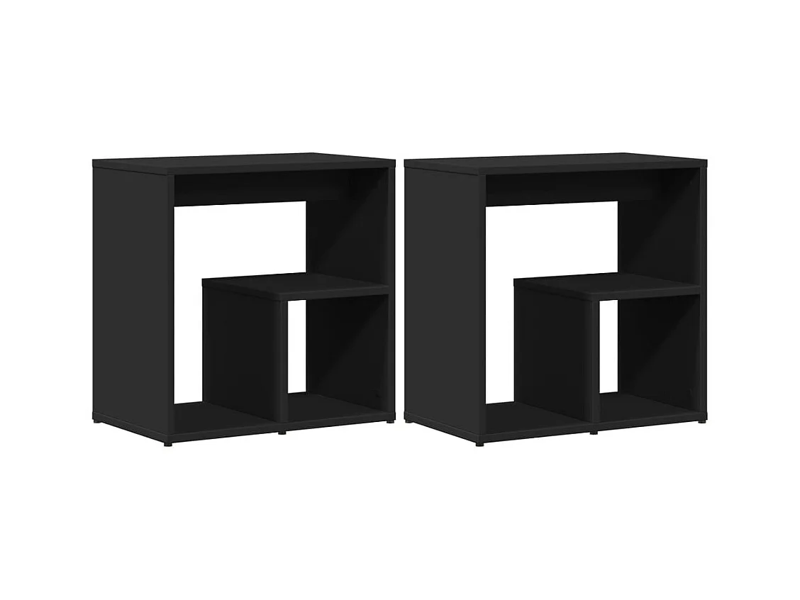 Tables d'appoint 2 pcs noir 50x30x50 cm bois d’ingénierie FR564622