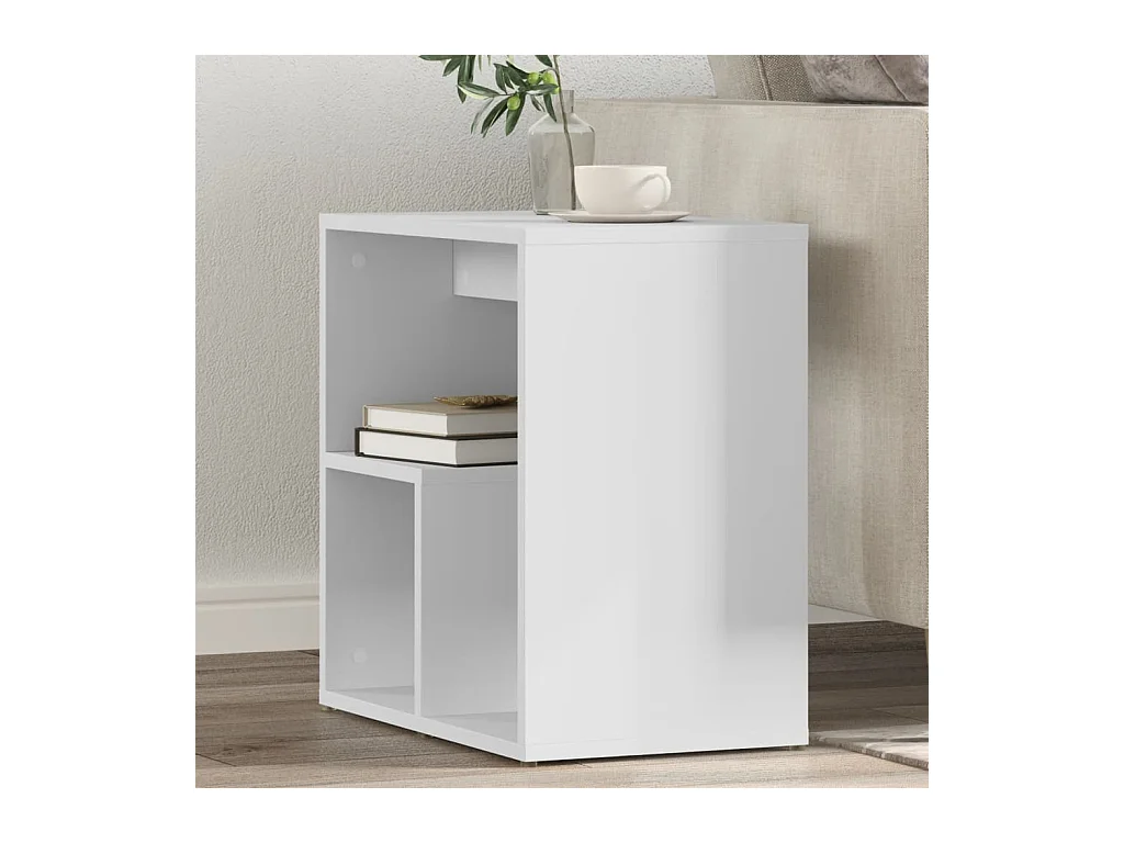 Table d'appoint blanc 50x30x50 cm bois d’ingénierie FR505699