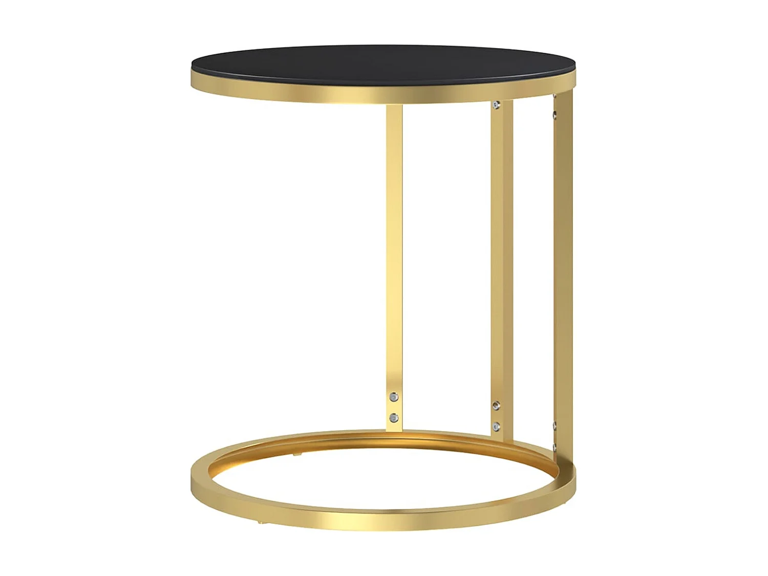 Table d'appoint Doré et noir 45 cm Verre trempé FR556617