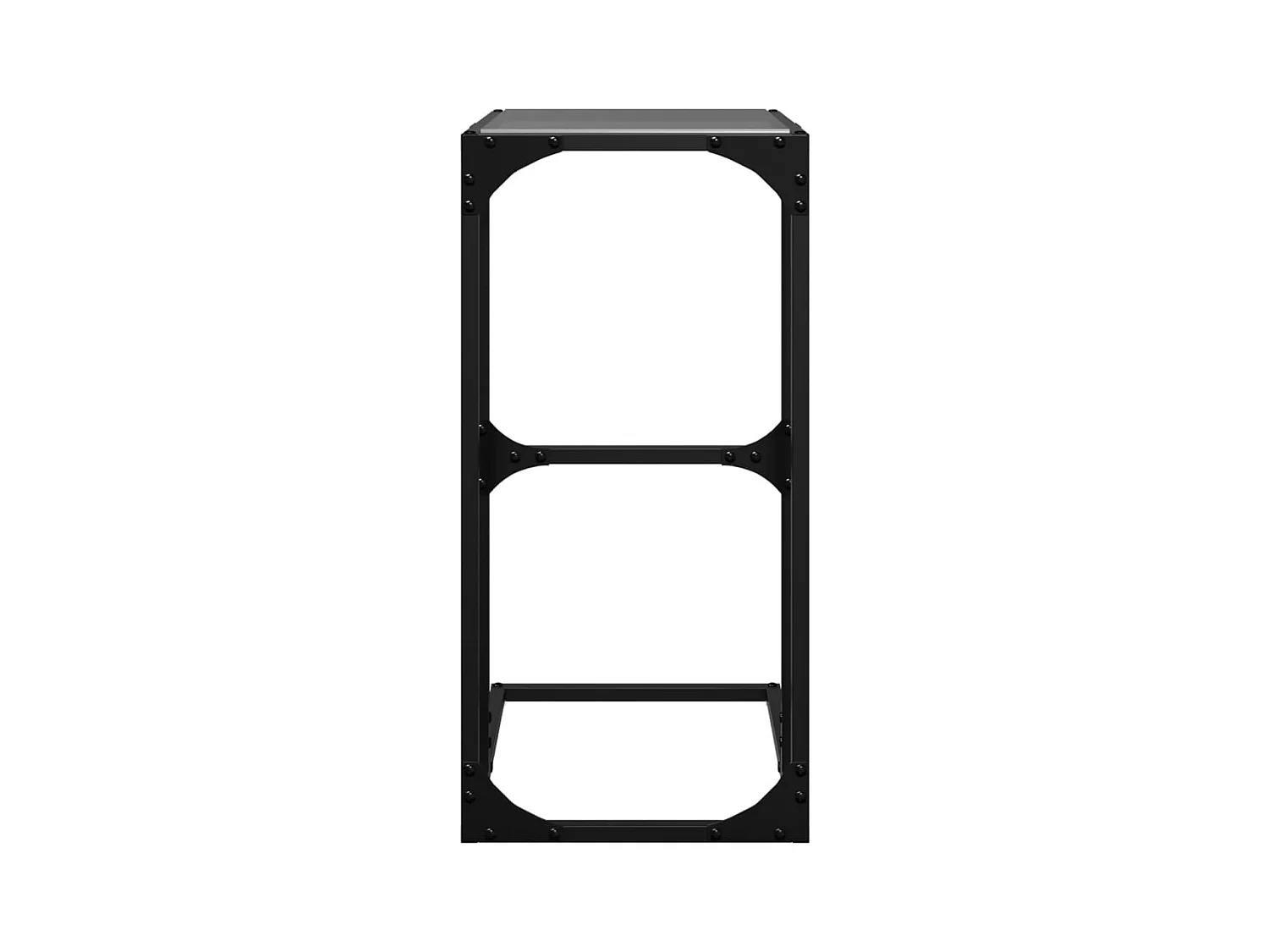 Table d'appoint avec verre noir 40x30x61,5 cm acier FR317181