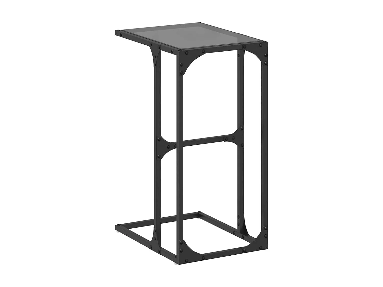 Mesa auxiliar con vidrio transparente acero 40x30x61,5 cm ES748796