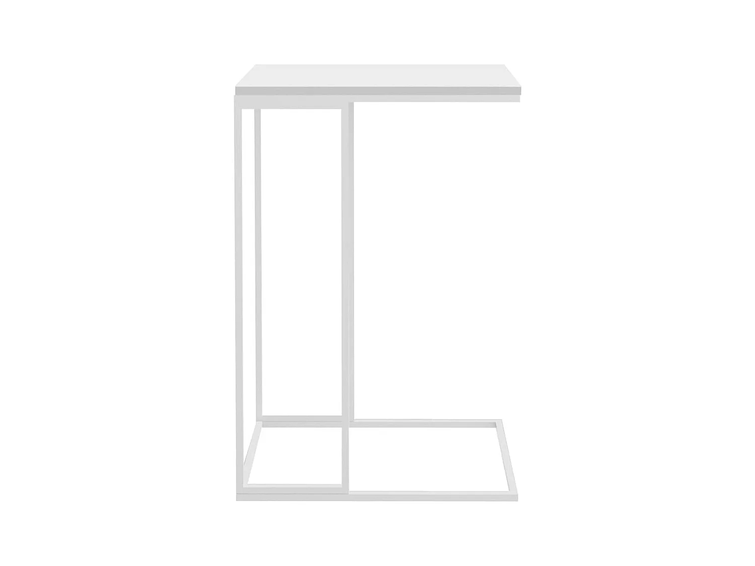 Bijzettafel 40x30x59 cm bewerkt hout wit BE551474