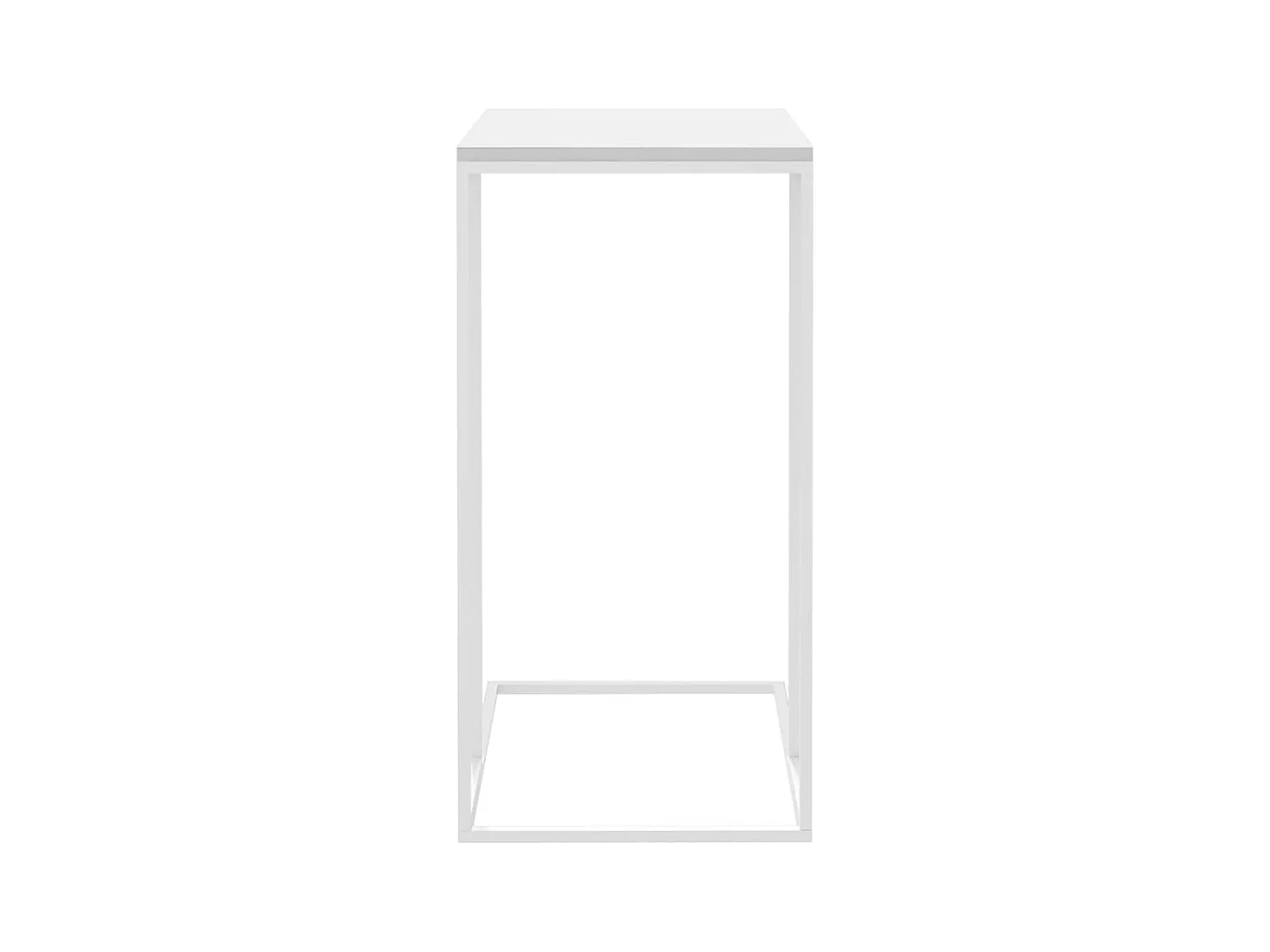Bijzettafel 40x30x59 cm bewerkt hout wit BE551474