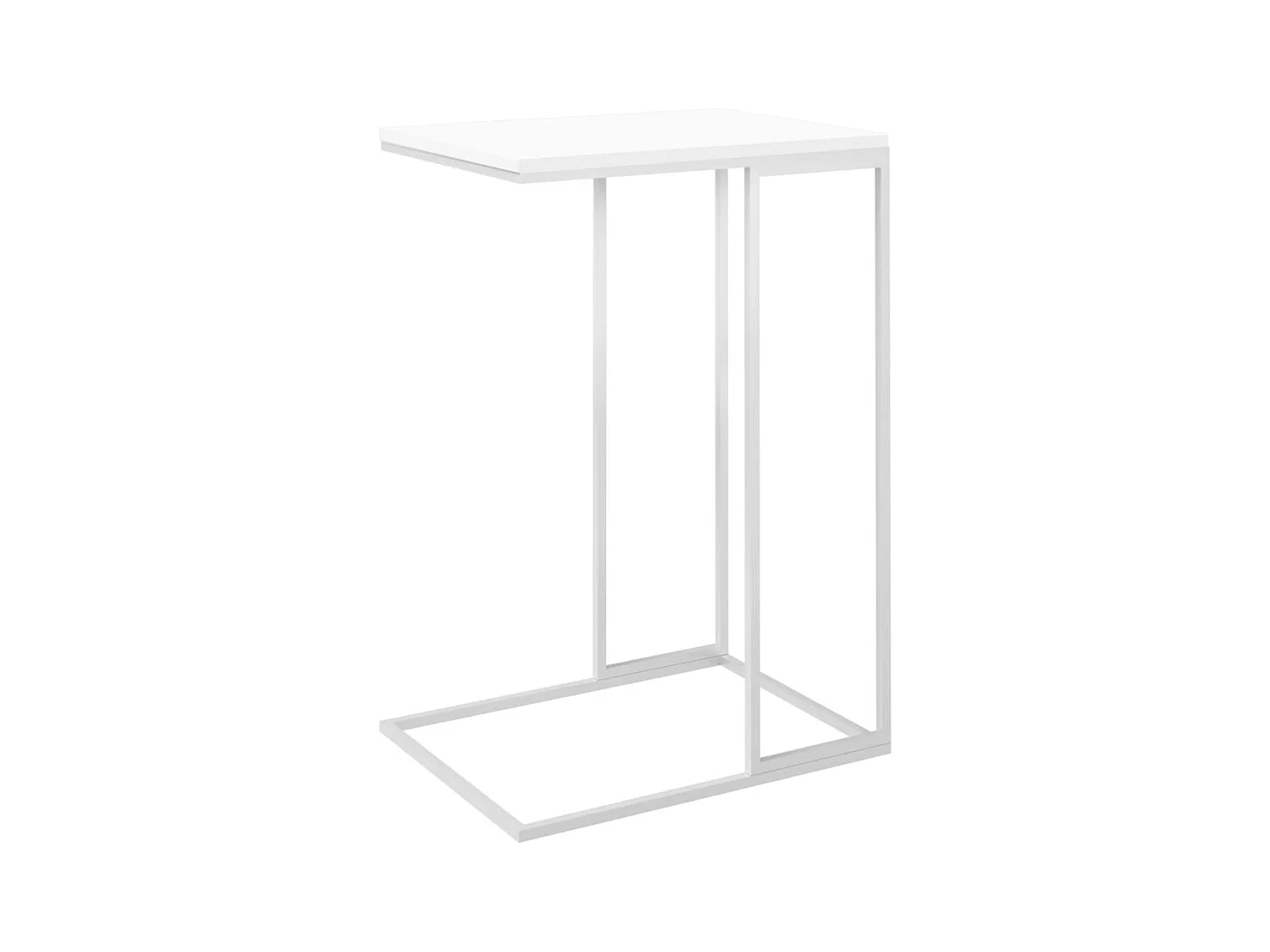 Bijzettafel 40x30x59 cm bewerkt hout wit BE551474