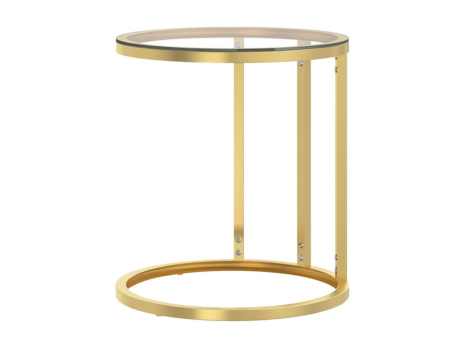 Table d'appoint Doré et transparent 45 cm Verre trempé FR201418