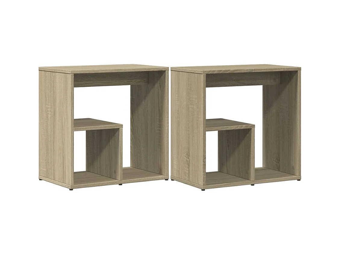 Tables d'appoint 2 pcs chêne sonoma 50x30x50 cm bois ingénierie FR836321