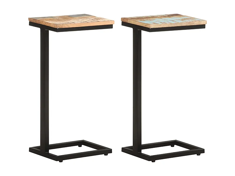Bijzettafels 2 st 31,5x24,5x64,5 cm massief gerecycled hout BE471628