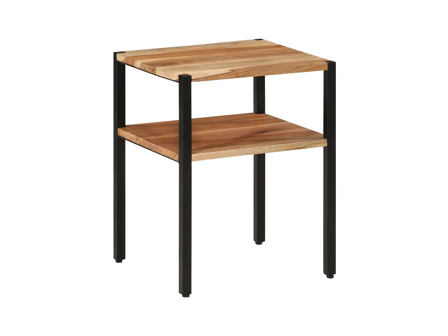 Mesa auxiliar de madera maciza acacia y hierro 35x35x45 cm ES836009