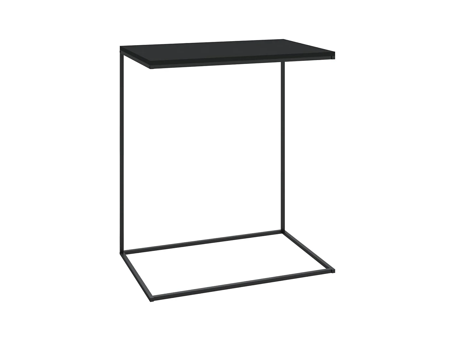 Mesa auxiliar de madera contrachapada negro 55x35x66 cm ES381106